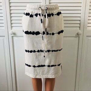 RACHEL ZOE White Black Tie Dye Skirt Size Extra Small